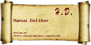 Hanus Dalibor névjegykártya